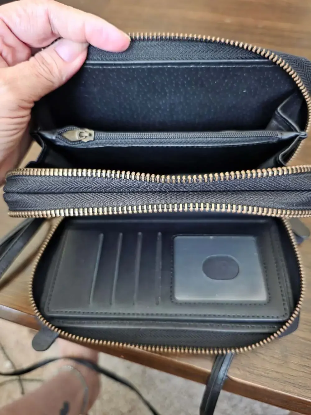 Double Zip-Around Smartphone-Friendly Clutch Wallet